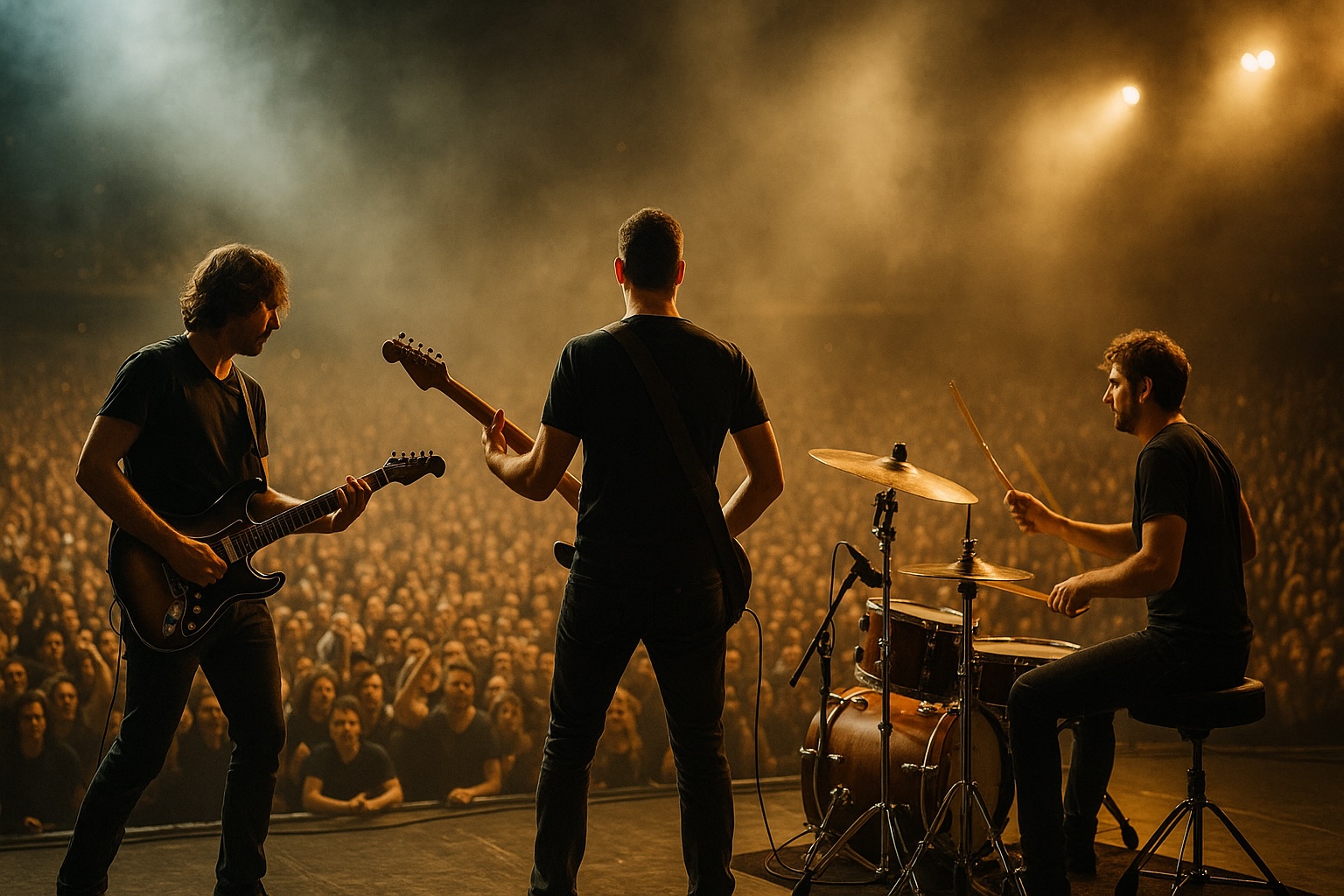 Band performing on stage in front of an audience